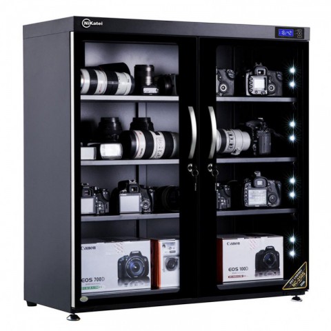 Tủ chống ẩm cao cấp Nikatei NC-250S viền nhôm mạ bạc